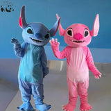 Cosplay Blue Lilo & Stitch Mascot Costume Disney Anime Cartoon Doll Suits Mouse Mickey Minnie Role Play Fancy Dress Carnival Par