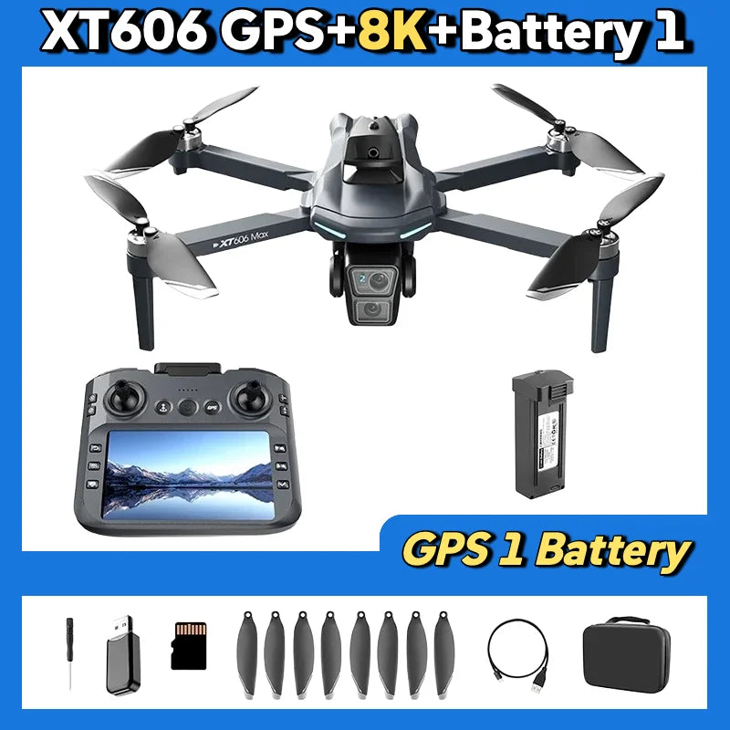 2026 Lenovo XT606 MAX GPS Drone 4k Professional 8K HD Camera FPV Wish Screen Drone 360° Obstacle Avoidance Quadcopter Toys Drone