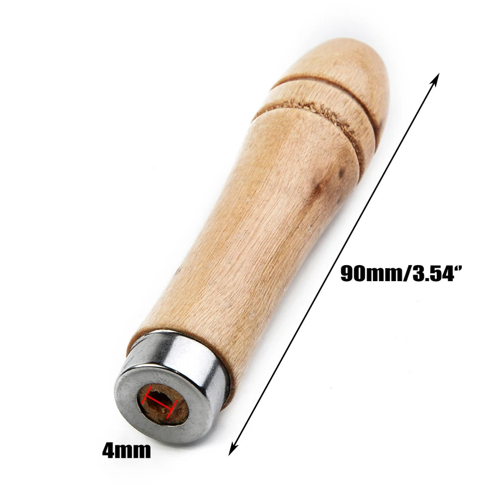 10pc Wooden File Handle Replacement Strong Metal Collar For File Craft Tool 9cm Wood Rasp Woodworking Polishing Rust-Proof
