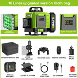 Lfine 4D 16 Lines 360°Self-leveling Laser Levels with Tripod and Suitcase Horizontal And Vertical Professional Laser Level Tool