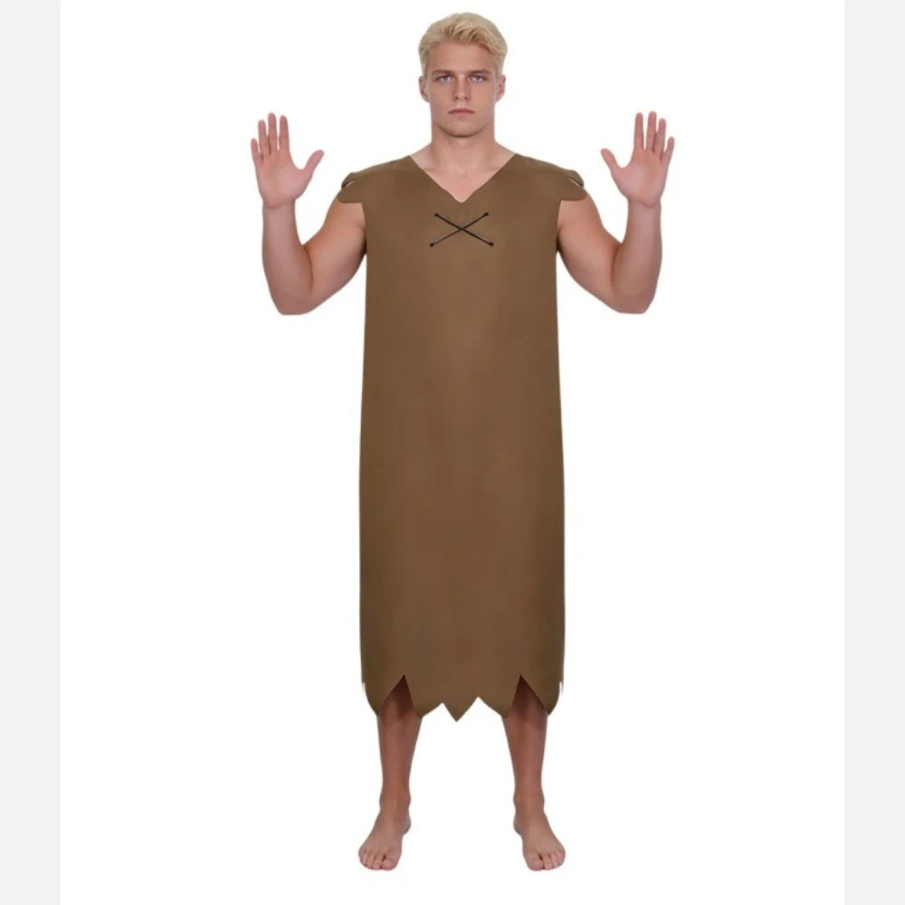Modern Primitive People Fred and Wilma Flintstone Costume Barney Rubble Caveman Outfit Halloween Party Indian Cosplay Costume
