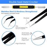 10PCS Stainless Steel Precision Antistatic Electrostatic Tweezers Set Maintenance Tools Professional Electronic Tweezers