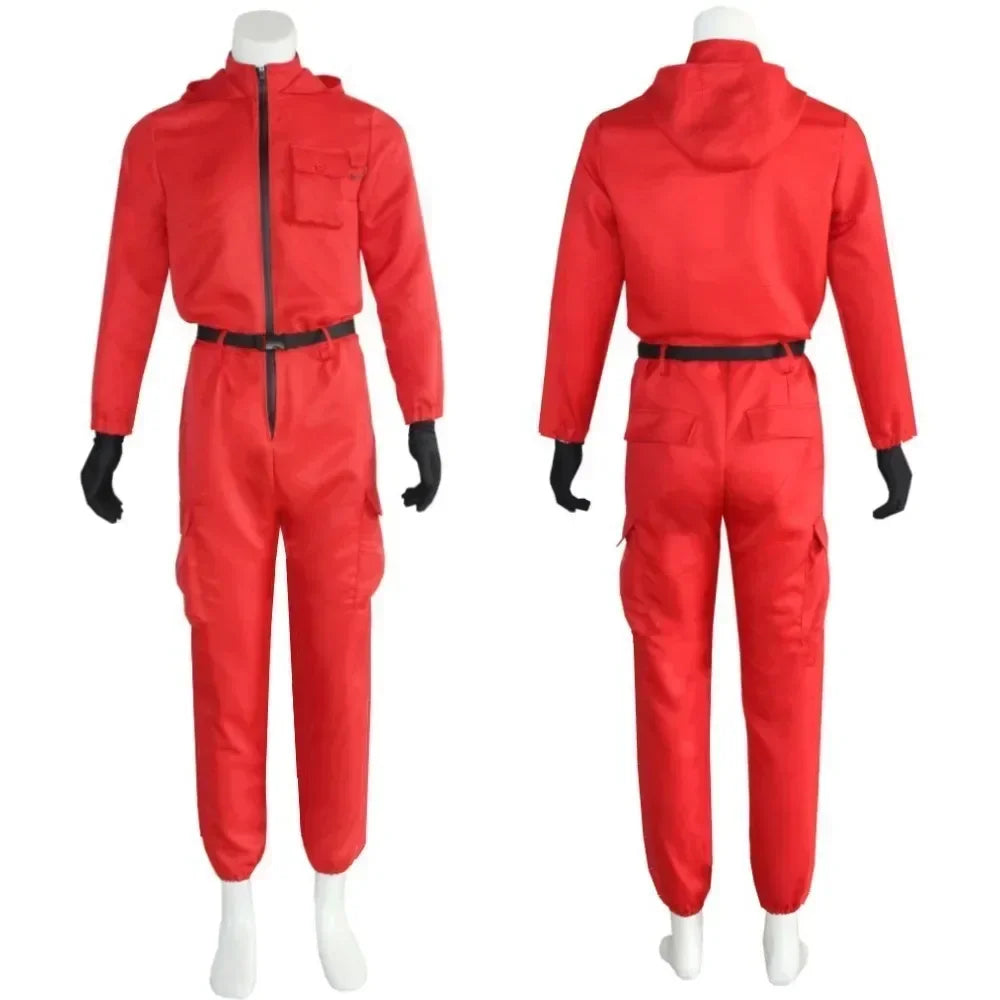 Game Red Calamari Game Jumpsuit Cosplay Party Tracksuit Outfits Mask Props Role Play Classic Costume From