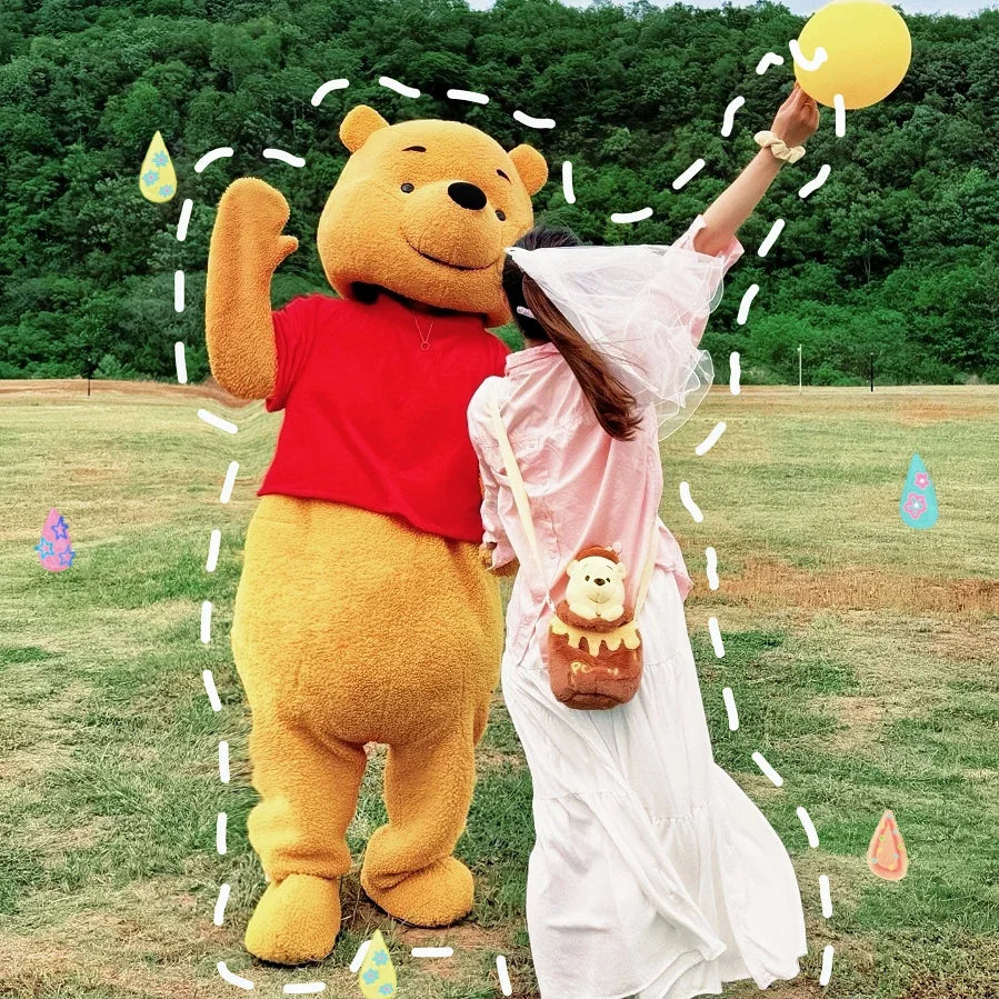 PLush Winnie Pooh Bear Anime Cartoon Furry Bear Cosplay Suits for Adult Party Performance Outfits Apparels Carnival Performance