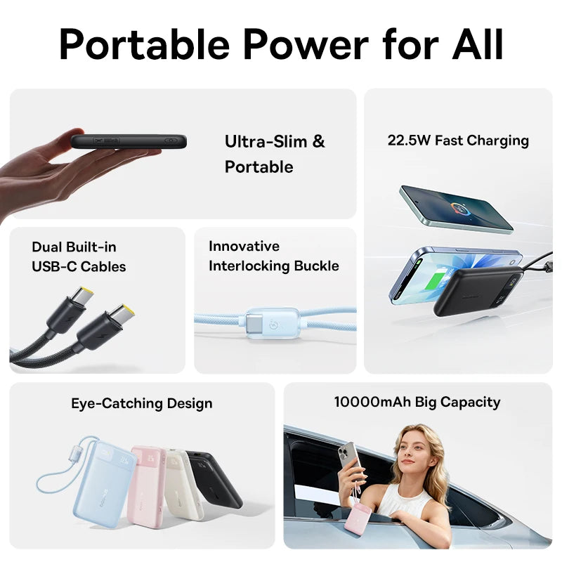 Baseus 10000mAh portable power bank 5W fast charging