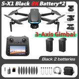 Lenovo S-X1 MAX GPS Drone 3-Axis Gimbal 8K Camera 5000m FPV Foldable Drone with LCD Remote Screen 3 Batteries Professional UAV
