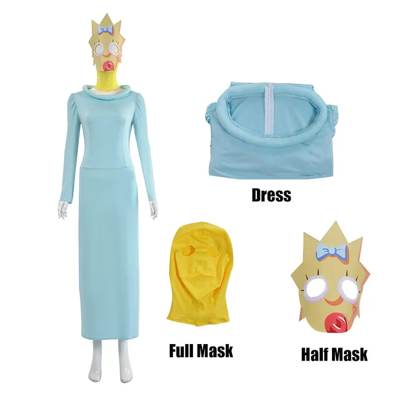 Halloween 2024 Adult The Simposons Maggie Simpson Costume Female Pink Selma Dress Outfits Women's Partty Bouvier Simpson Cosplay
