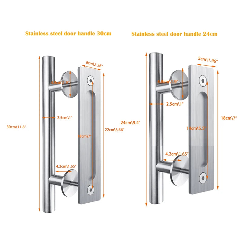 Grain Barn Door Circular Door Handle Sliding Door Display Window Double-Sided Circular Pipe Carbon Steel Handle Hardware Accesso