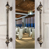 1pcs Door Handle Antique Zinc Alloy 280-550mm Length Handle Door Pull Bronze Gate Hotel Entrance Shopping Mall Door Handle