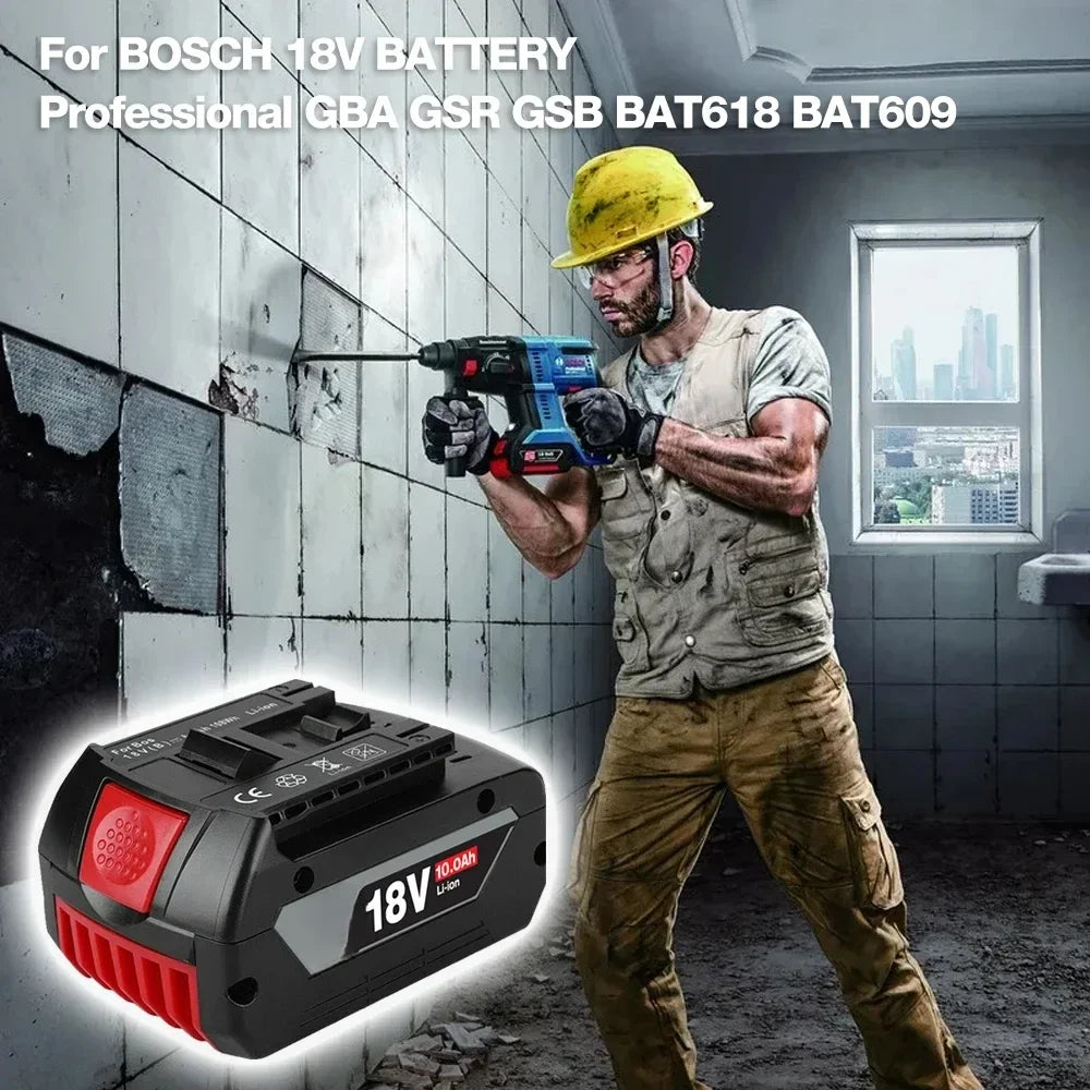 For BOSCH 18V 6.0/8.0/10Ah Rechargeable Lithium Ion Battery For Bosch Backup Battery Portable Replacement BAT609 18V 6.0A