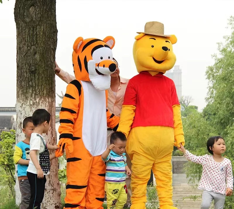 Disney Pooh Bear Mascot Costume Cartoon Character Tigger Cosplay Suit  Adult Advertising Carnival Party Halloween Fancy Dress