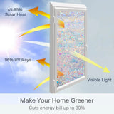 Window Privacy Film Static Clings Vinyl 3D Decals Stickers Rainbow Film for Glass Door Heat Control Anti UV