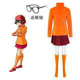Velma Cosplay Orange Top Skirt Socks Halloween Costume Daphne Cosplay Daphne Purple Dress Halloween Costumes for Women