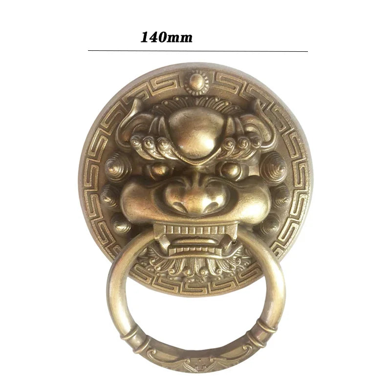 Lenth 190mm Brass Large Antique Lion Door Knocker Lionhead Doorknockers Lions Home Decor With Screw