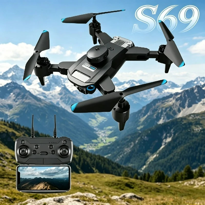 S69 Foldable Drone with 4K Dual HD Camera, Wide Angle, WiFi FPV, Altitude Hold, Professional RC Quadcopter, Gift for Kids Adults