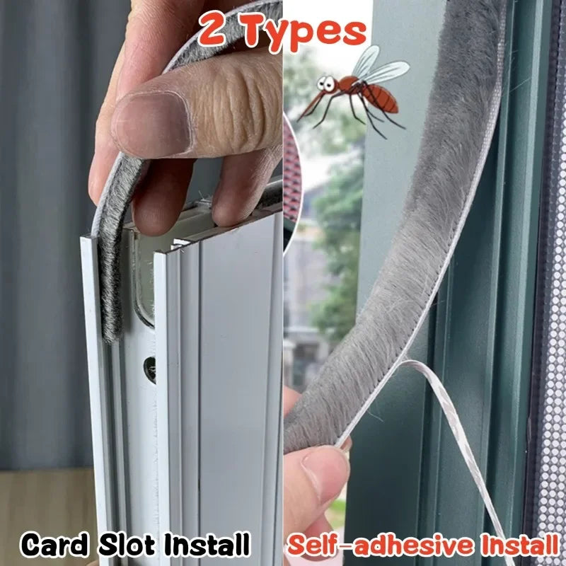 Brush Strip Self Adhesive for Doors & Window Sealing Strip Windproof Dust Sound Insulation Strip Tape Weatherstrip Draught Excluder