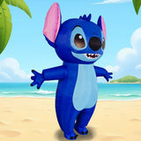 Hot Blue Stitch Inflatable Costume Anime Cartoon Minnie Mickey Outfit Adult Halloween Birthday Party Cosplay Show Inflated Suits