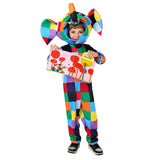 Colorful Girls Boys Elmer Elephant Costume Kids World Book Day Fancy Dress Up Halloween Patchwork Elephant Costume for Child