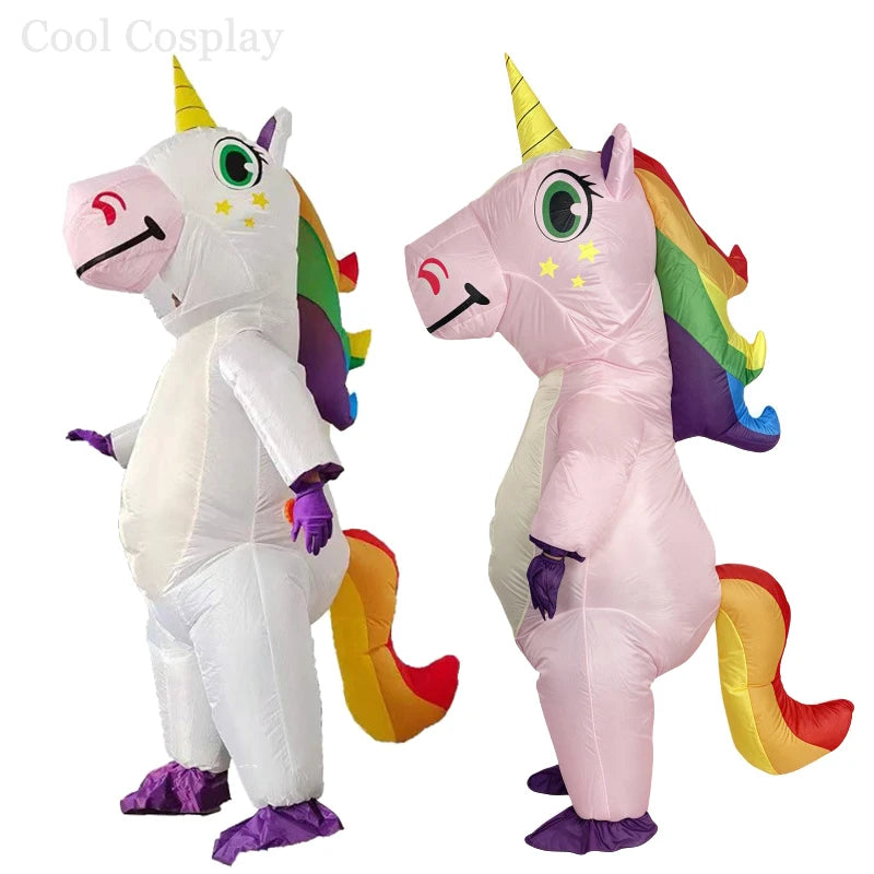 Adult Unicorn Dinosaur Rabbit Inflatable Costumes Animal Role-playing Outfits Halloween Party Performance Wear Fesival Garment