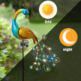 1PC Peacock Solar Garden Lights Outdoor, Animal-Shaped Decorative Lamp with Auto Sensor, Solar-Powered Art for Yard/Lawn