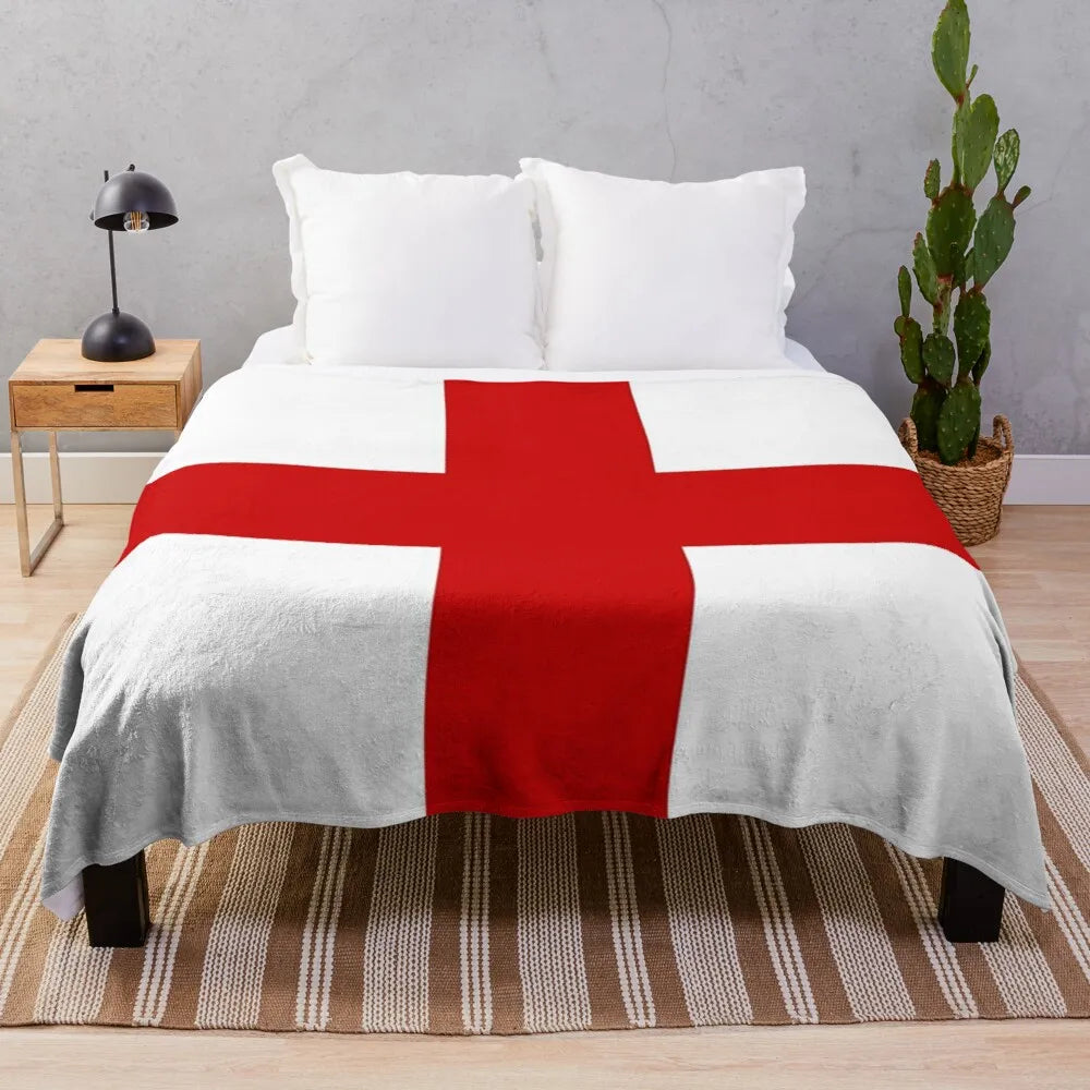 England Flag English George Cross Throw Blanket Fuzzy Blanket