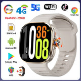 5G/4G Smart Watch 2.4 inch AMOLED 2100mah Battery 900W Camera GPS WIFI Google APPS Download 8GB+128GB RAM Smartwatch Android 10