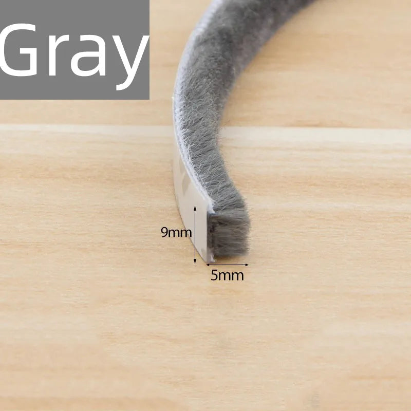 10M Brush Strip Self Adhesive Door Window Sealing Strip Door Window Windproof Dust Sound Insulation Strip Gasket Home