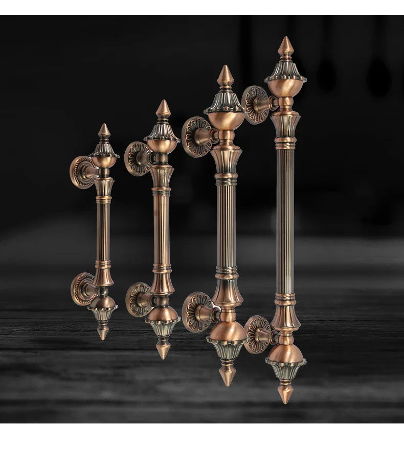 1pcs Door Handle Antique Zinc Alloy 280-550mm Length Handle Door Pull Bronze Gate Hotel Entrance Shopping Mall Door Handle