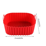 21cm Silicone Air Fryer Liners Square Non Stick Reusable Basket for Pizza Roasting Baking Easy Clean Heat Resistant Accessories