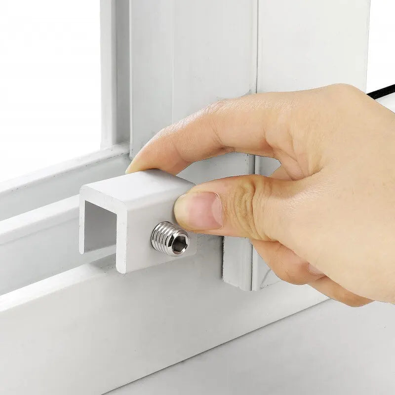 2pcs Patio Sliding Door Lock Aluminium Alloy Buckle Anti-Theft Access Restriction Limiting Device