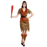 Adult Mens and Women Primitive Savages Costume Fred Flinstones Stone Age Indian Man Cosplay Female Carnival Mardi Gras Fancy Dre
