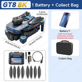New GT8 Drone 8K Professional HD Dual Cameras Screen Remote 5G WIFI Brushless Motor Obstacle Avoidance Foldable Quadcopter Toys