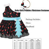 New 2026 Infant Toddle Pebble Bone Fancy Dress Up Halloween Caveman Cavegirl Flint stone Costume For Girl COS