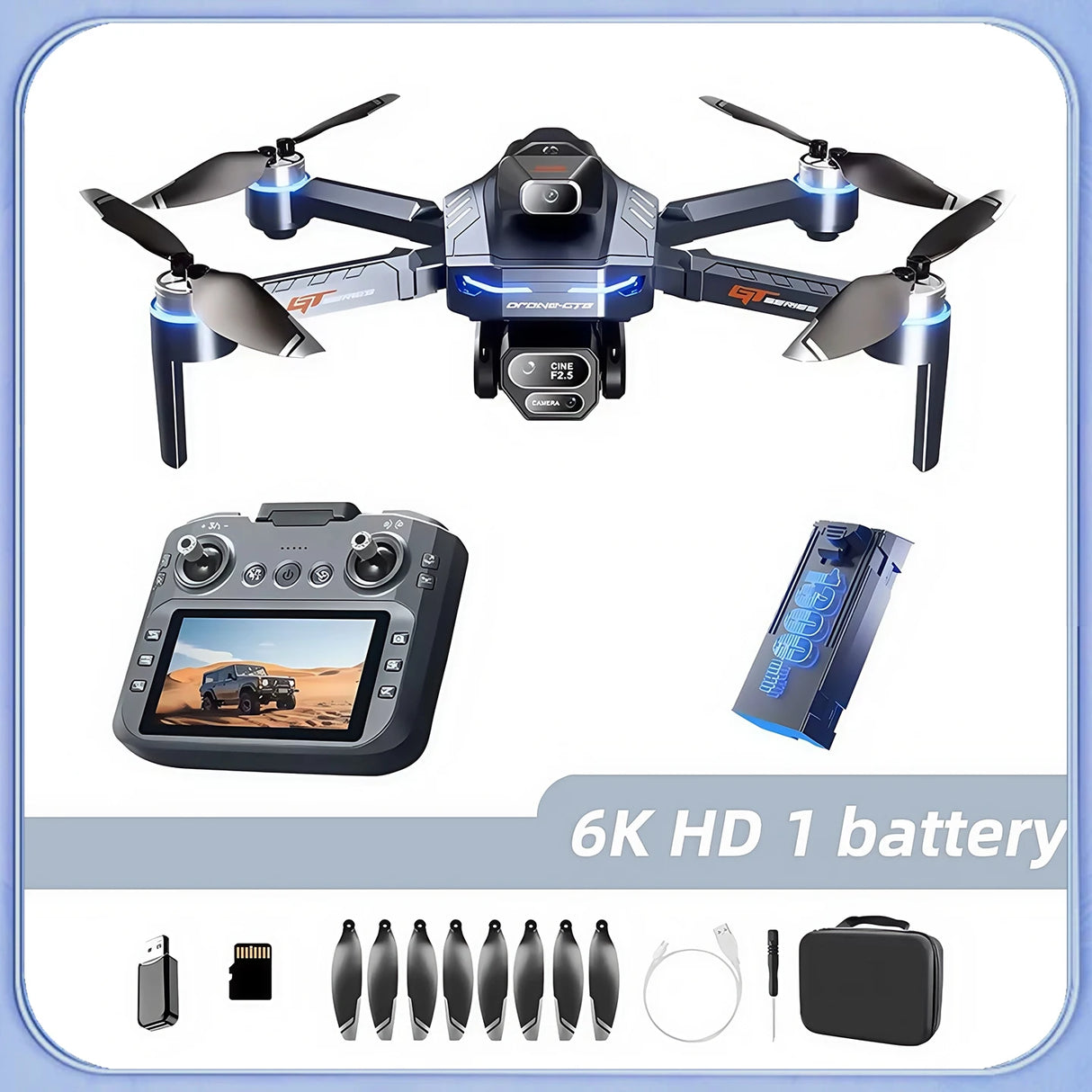 For Genuine GT8 Drone 8K Professional Dual Camera GPS FPV Brushless Motor Optical Flow Hovering Folding Quadcopter RC Dron Toys