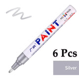 6 Pcs Colorful Permanent Paint Marker Waterproof White Markers tire tread rubber fabric Paint metal 12 Colors Paint Marker Pens