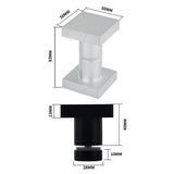 Black Shower Room Glass Door Handle Back-to-Back Frameless Push Sliding Door Solid Bathroom Shower Door Handle