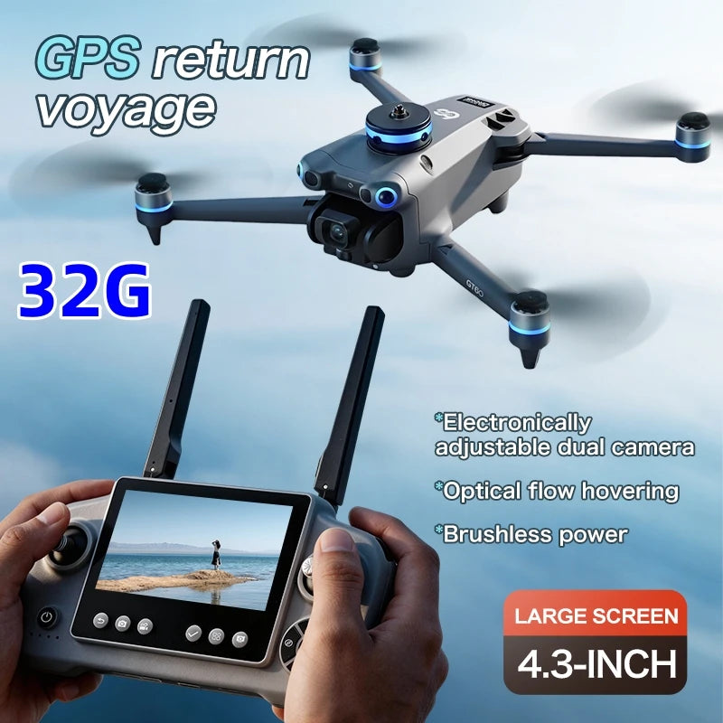 Best Sales Drone 4.3-Inch Screen Remote Control Lightweight Beginner Foldable GPS Quadcopter for Adults Travel