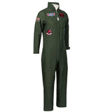 Top Gun Movie Cosplay American Airforce Uniform Halloween Costumes for Men Kids Adult Army Green Pilot Jumpsuit Astronaut
