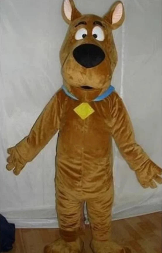 Plush Brown Dog Mascot Costume Adult Full Body Cosplay Outfits Cartoon Character Halloween Fancy Dress Party Animal Carnival Pro