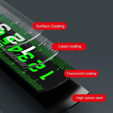 3/5/10M Metric Measuring Tape Self Locking Fluorescent Steel Tape Measure High Precision Wear-resistant Ruler Measuring Tools