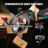 HYCHIKA 750W Circular Saw with 3 Saw Blades 48mm Cutting Depth Power Tools for Cutting Wood Soft Metal Tiles and Plastic