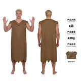 Modern Primitive People Fred and Wilma Flintstone Costume Barney Rubble Caveman Outfit Halloween Party Indian Cosplay Costume