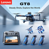 Lenovo GT8 8K Drone GPS Professional Dual Camera 5G WIFI Brushless Motor Obstacle Optical Flow Hovering Foldable Quadcopter Toy