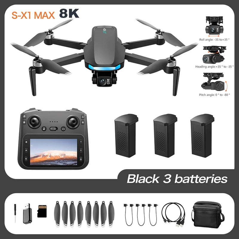 Lenovo  Drone GPS RC 8K Professional HD Aerial Photography Laser obstacle avoidance Aircraft Quadcopter Three-axis gimbal Dron