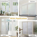 Frosted Privacy Window Film Static Cling Anti-UV Day & Night Reeded Striped Pattern No-Glue Removable for Home Office Bathroom