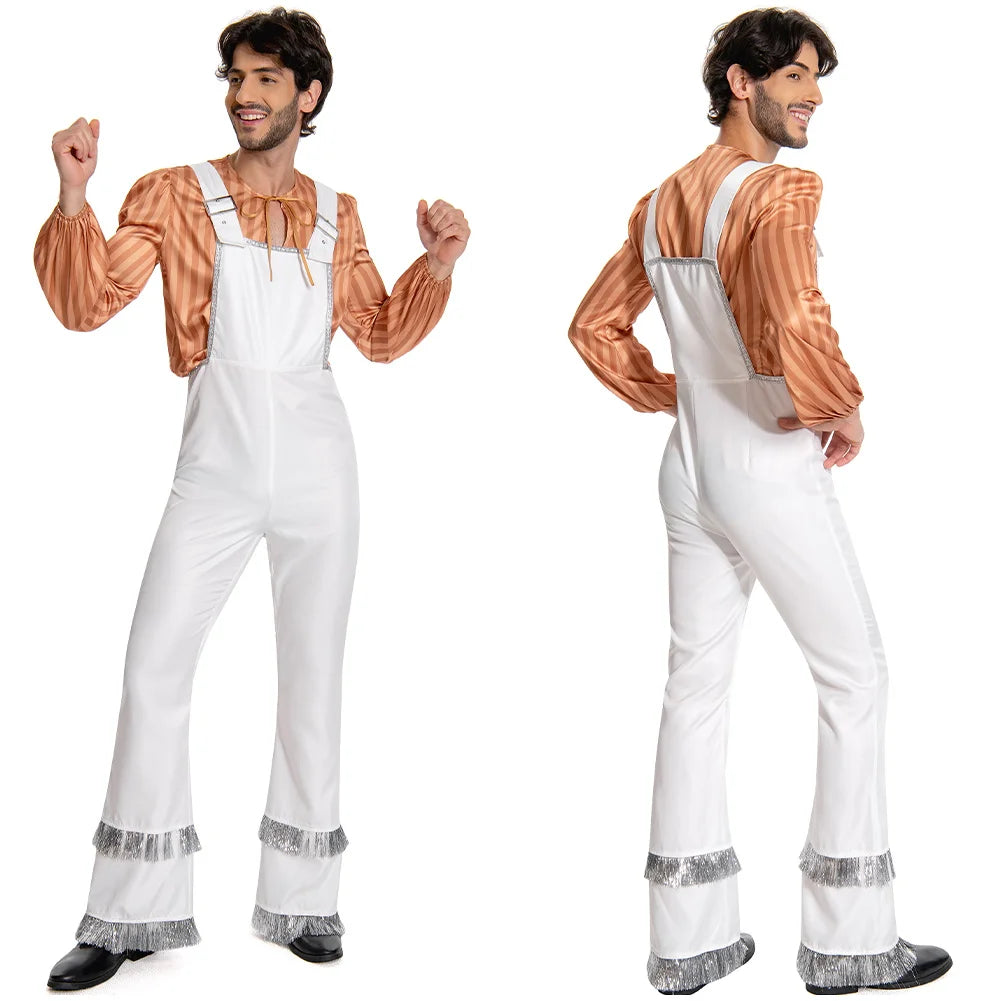 ABAB Costume Cosplay Disguise ABAB Girl Anni AgnItha Benny Bjorn Cosplay 70s Women Men Vintage Shirt Halloween Carnival Suit