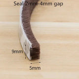 10/5Meters Brush Strip Self Adhesive Door Window Sealing Strip Home Door Window Sound Insulation Seal Film Door Weather Strip