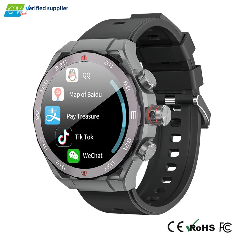 YLL-VP900 Outdoor Sports Smart Watch SIM Card 4G Android for Men GPS 2+16G Camera AMOLED IP67 Wireless Call Activity Tracker Ema