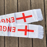 National Team Football Fans Scarf 14x130cm England Tassel Flags Scarf Party Commemorative Souvenir