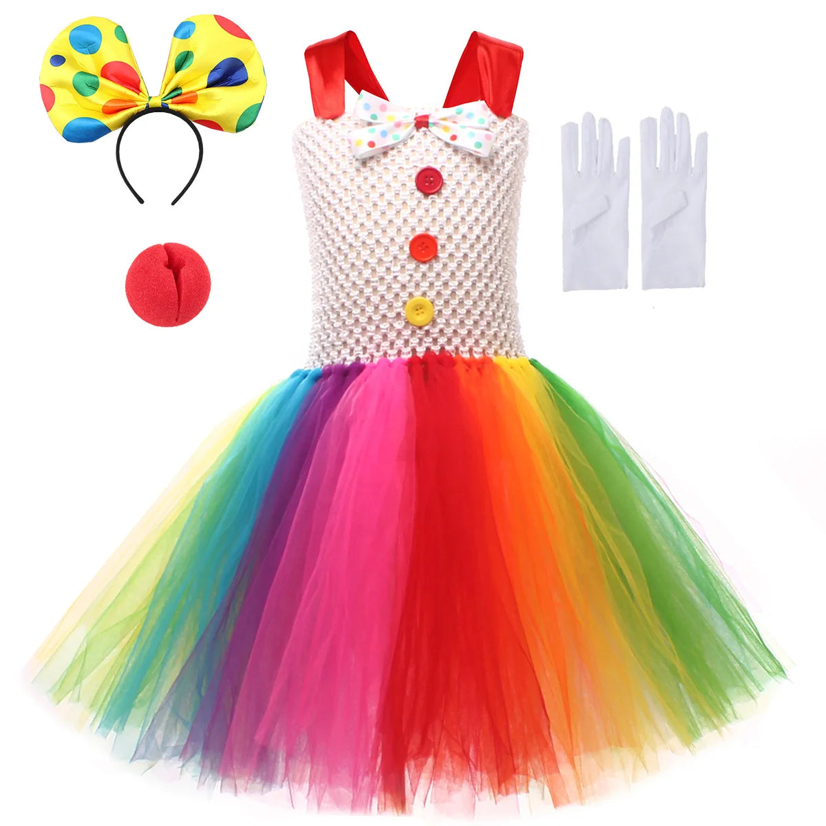 Funny Circus Clown Costume for Chicas Carnival Party Dresses Naughty Joker Cosplay Halloween Costume Enfant Fancy Tutu Dress Up